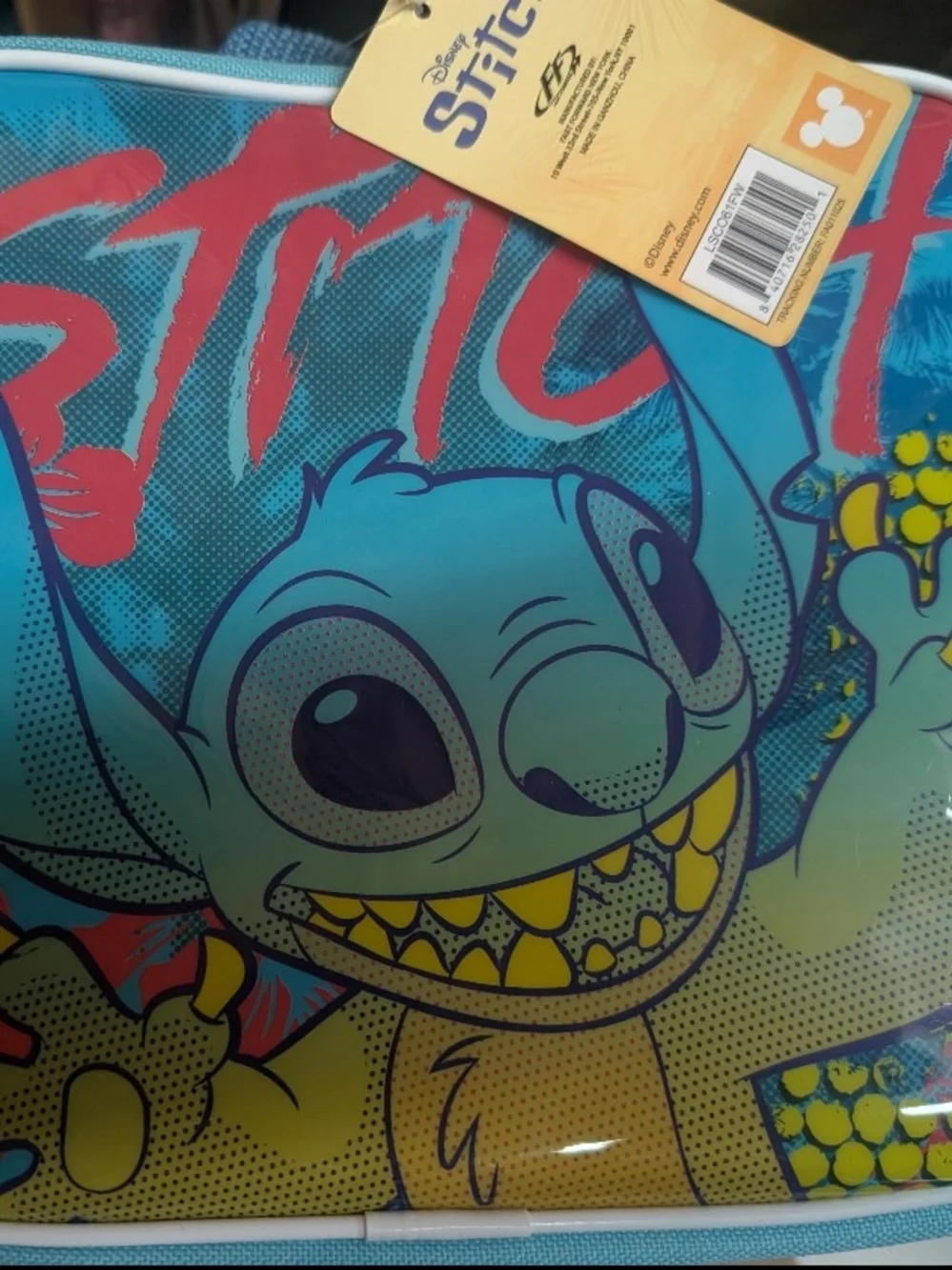 Disney Pop Art Stitch Lunchbox - Teal, Yellow & Pink